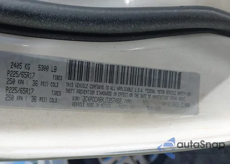 2018 Dodge Journey Se z USA, uszkodzony, nr VIN 3C4PDCABXJT257482